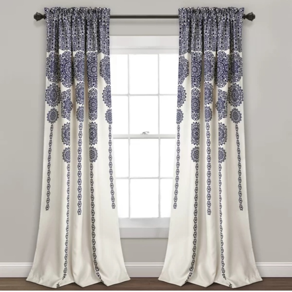 Two Panels Bremond Striped Room Darkening Curtain Panels
